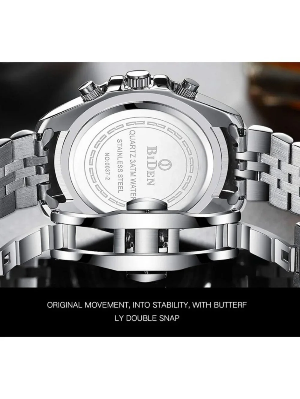 Luxury Stainless Steel Men's Watch - Luminous Analog Chronograph, Stylish